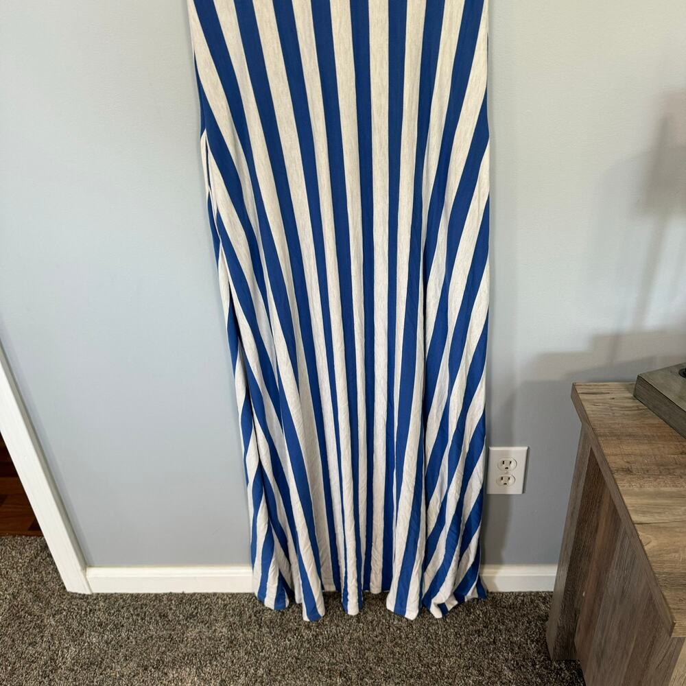 Matilda Jane Blue & White Stripe Half Sleeve Maxi Dress Women's Size Medium - Picture 3 of 10